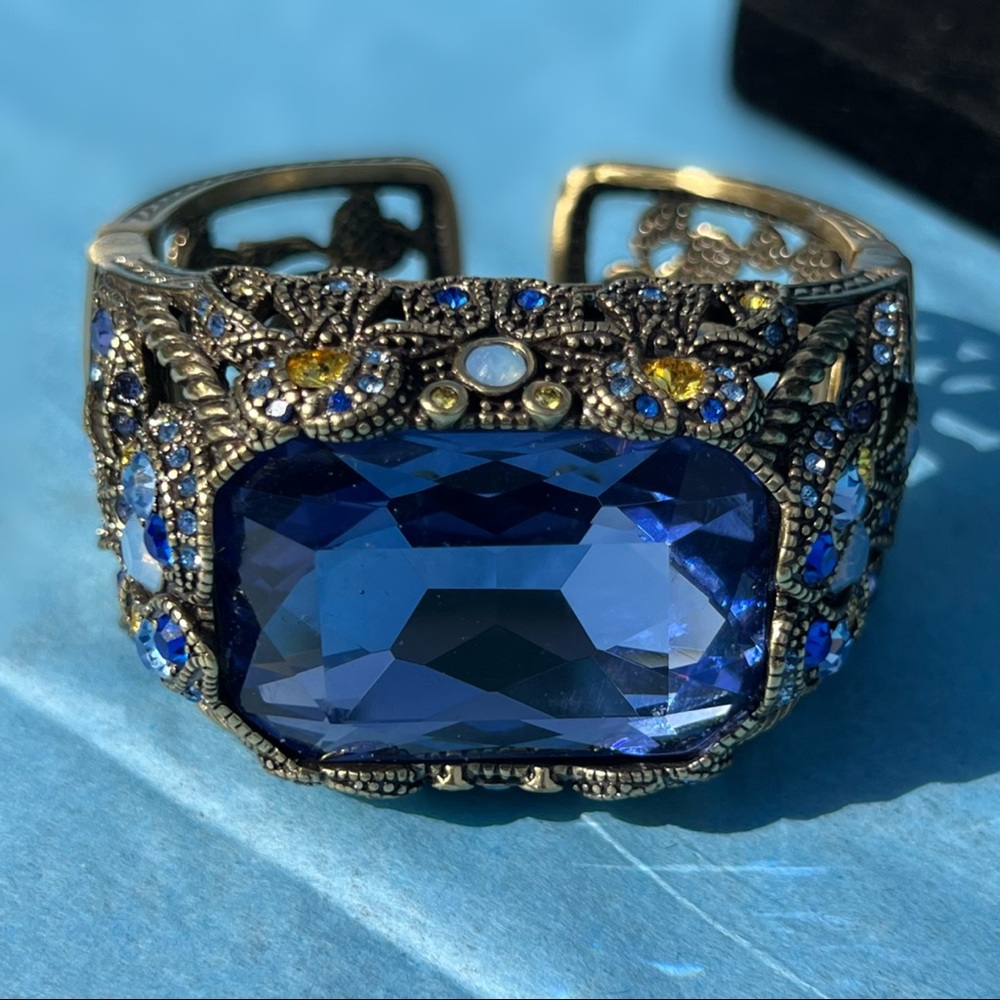 Heidi Daus - Bold Dark Blue Statement Bracelet Wi… - image 1